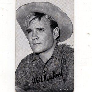 Old:1950s Will Hutchins B & W Penny Arcade Card /Old Movie Star / Actor